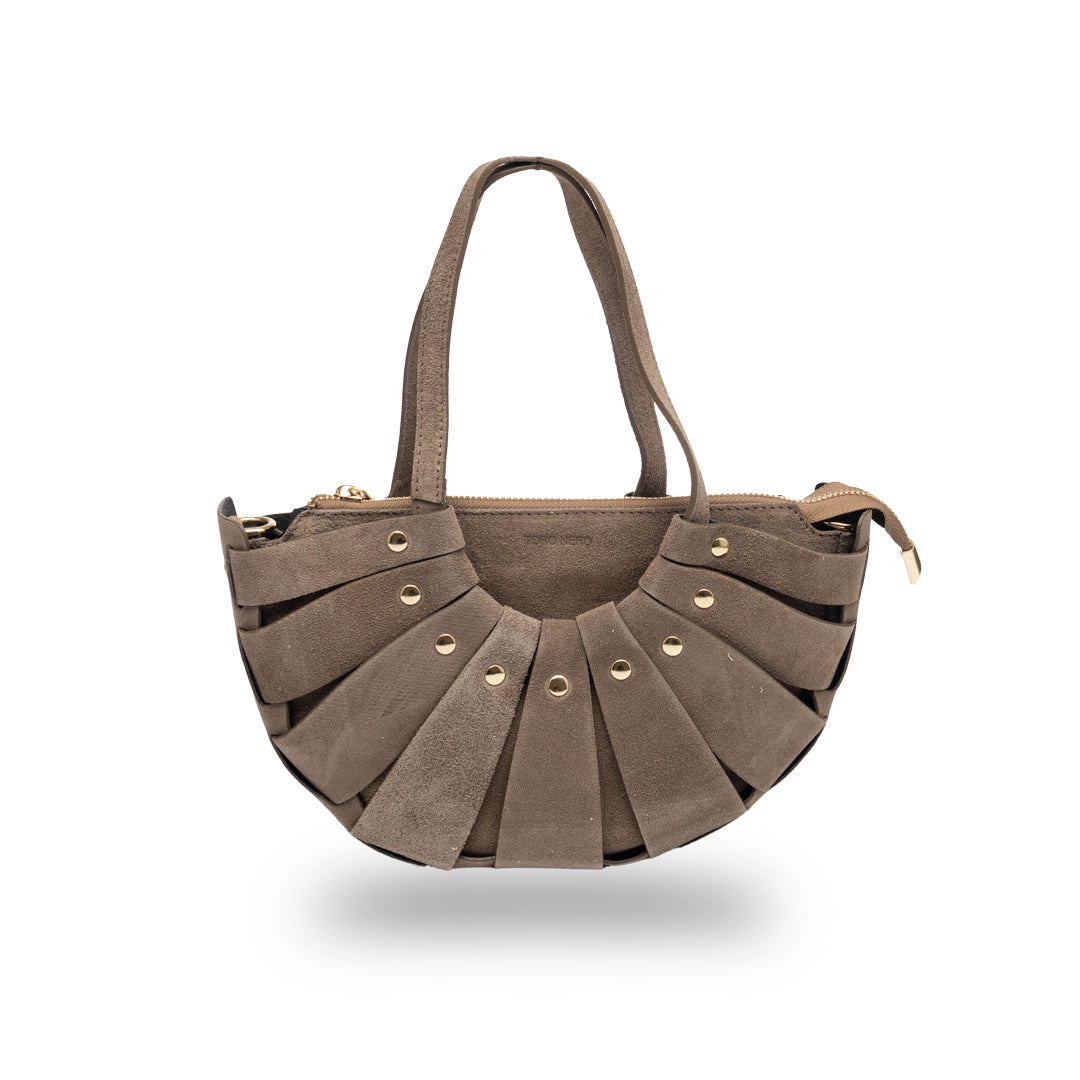 Women's bag made of natural taupe leather Ruth