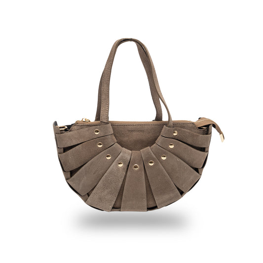 Women's bag made of natural taupe leather Ruth