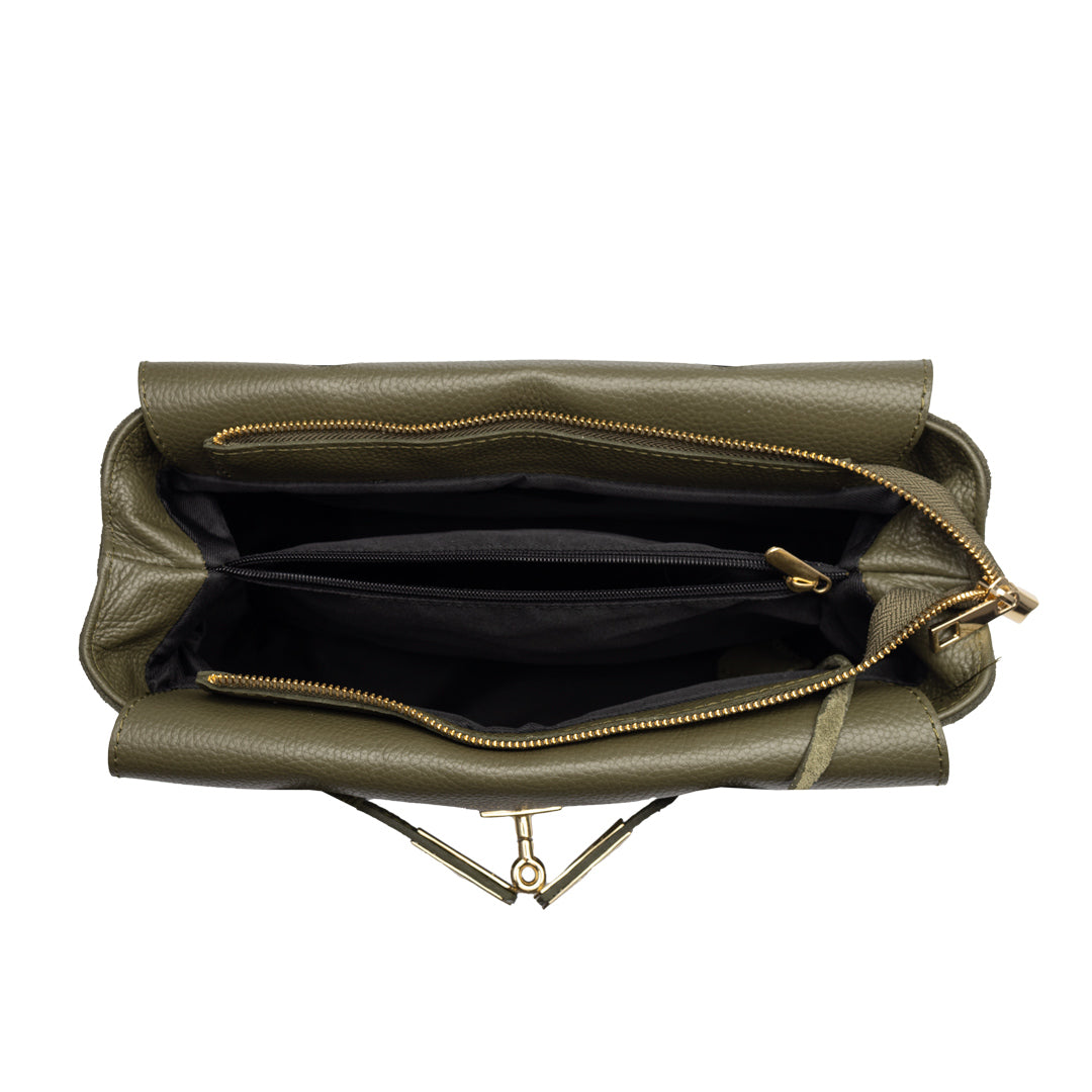 Women's bag made of green genuine leather Armi Mira 