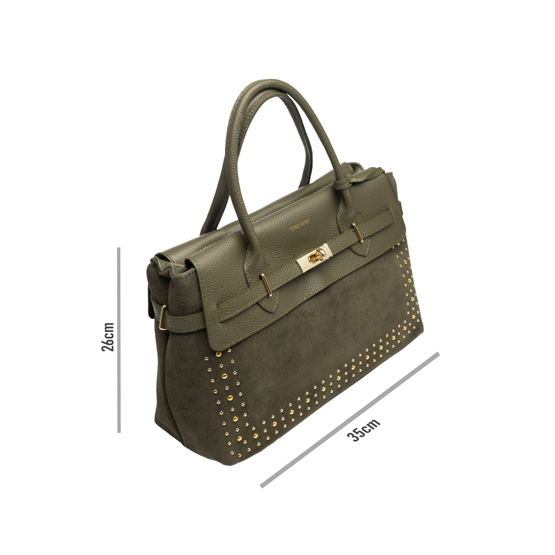 Women's bag made of green genuine leather Armi Mira 