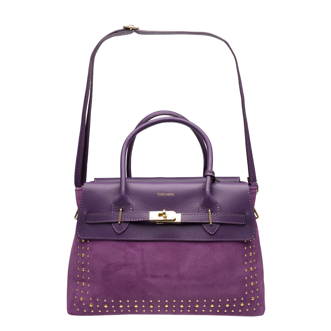 Women's bag made of purple genuine leather Mira