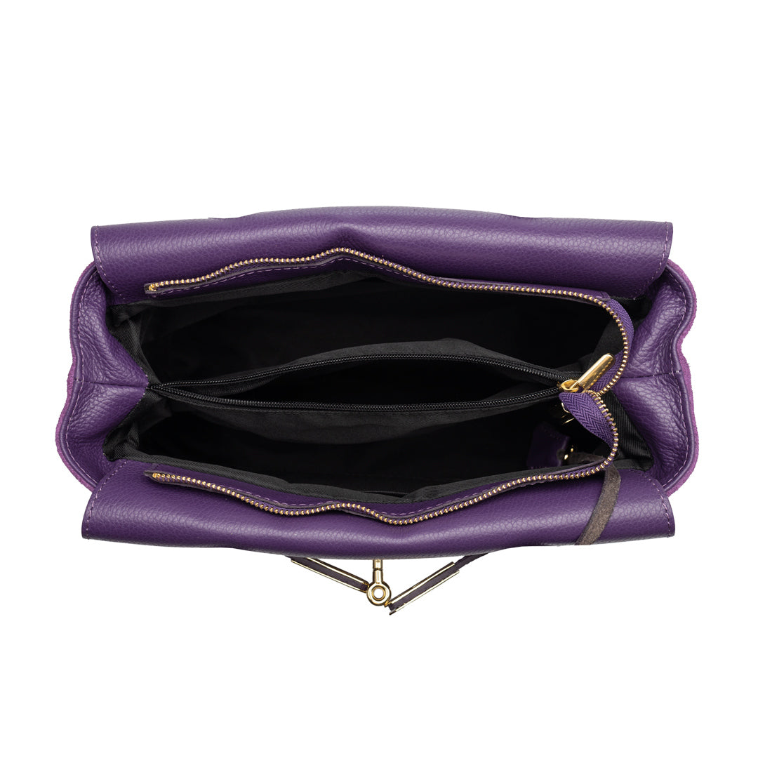 Women's bag made of purple genuine leather Mira