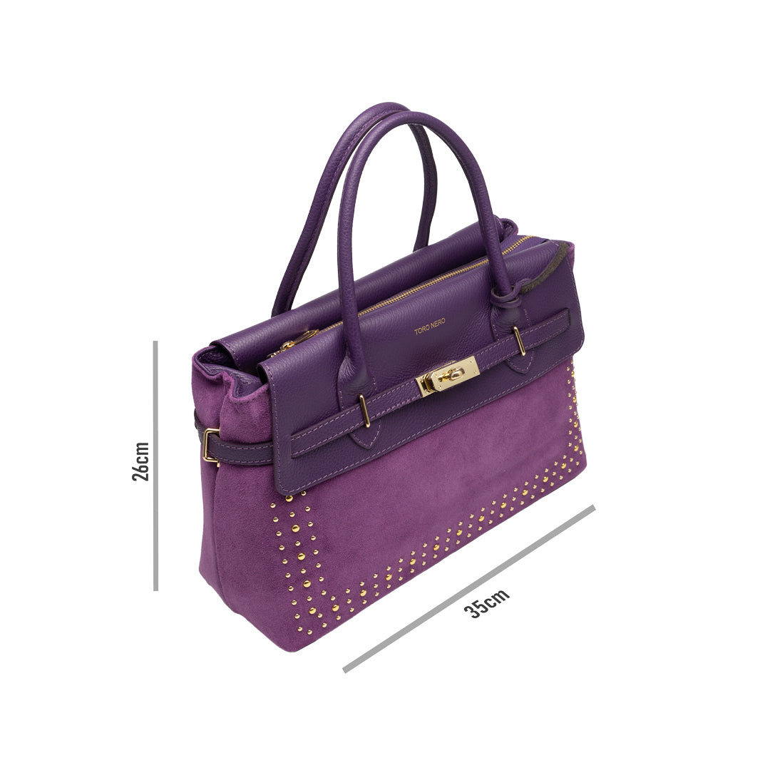 Women's bag made of purple genuine leather Mira