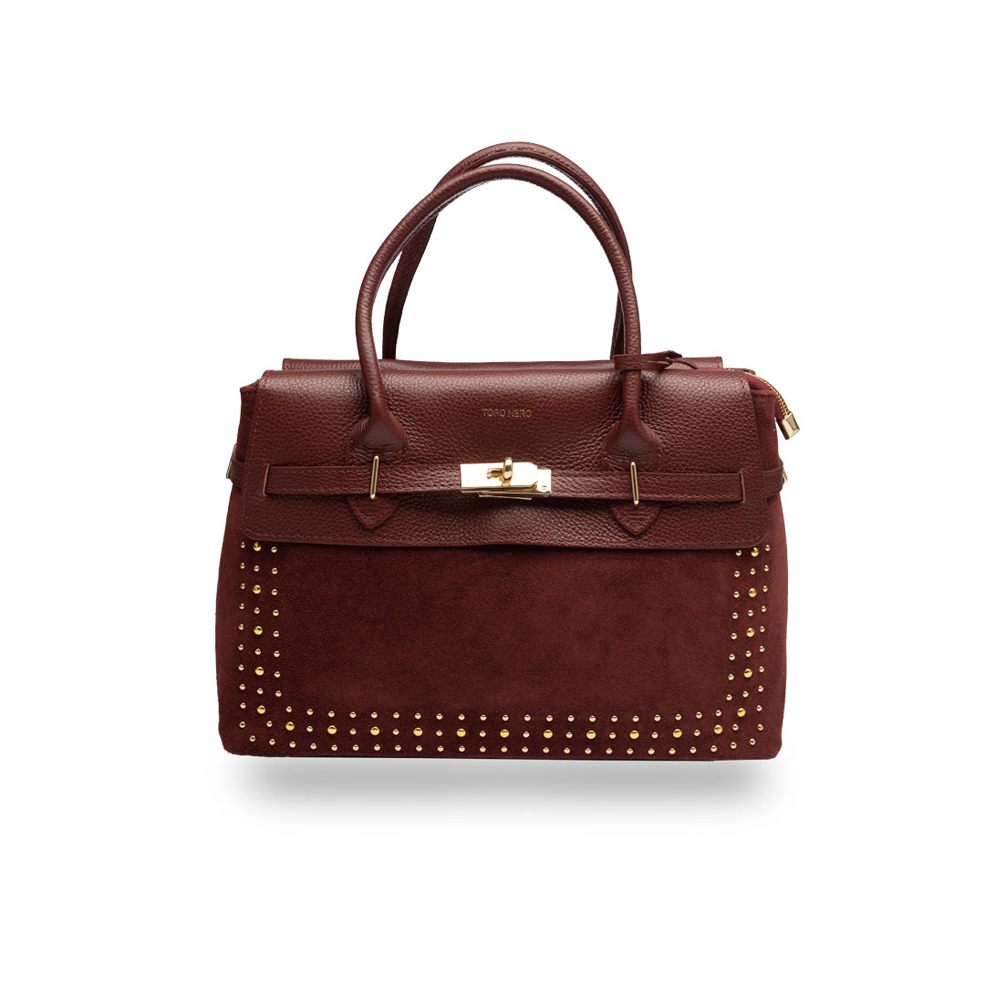 Women's burgundy leather bag Mira