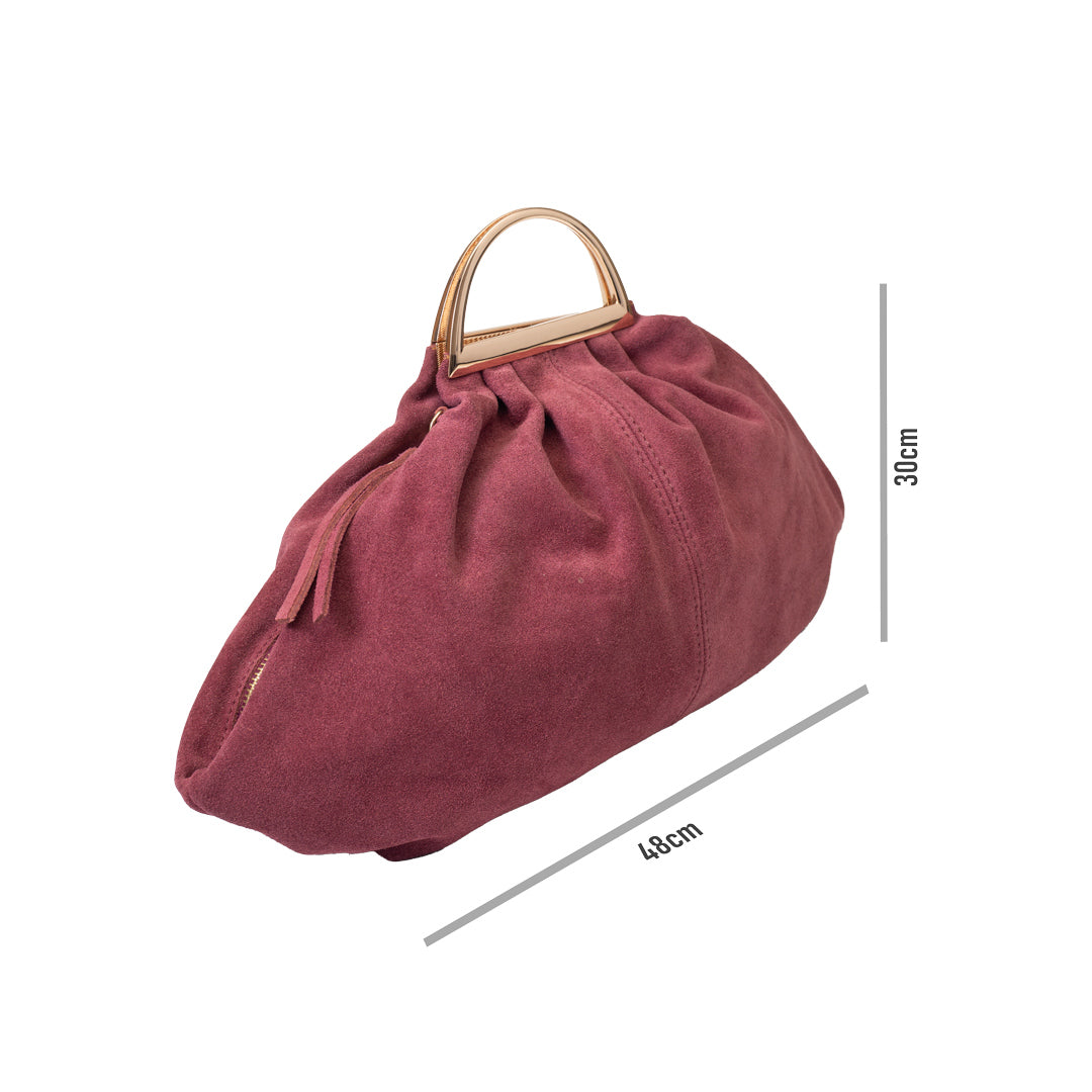 Women's burgundy genuine leather bag Monica