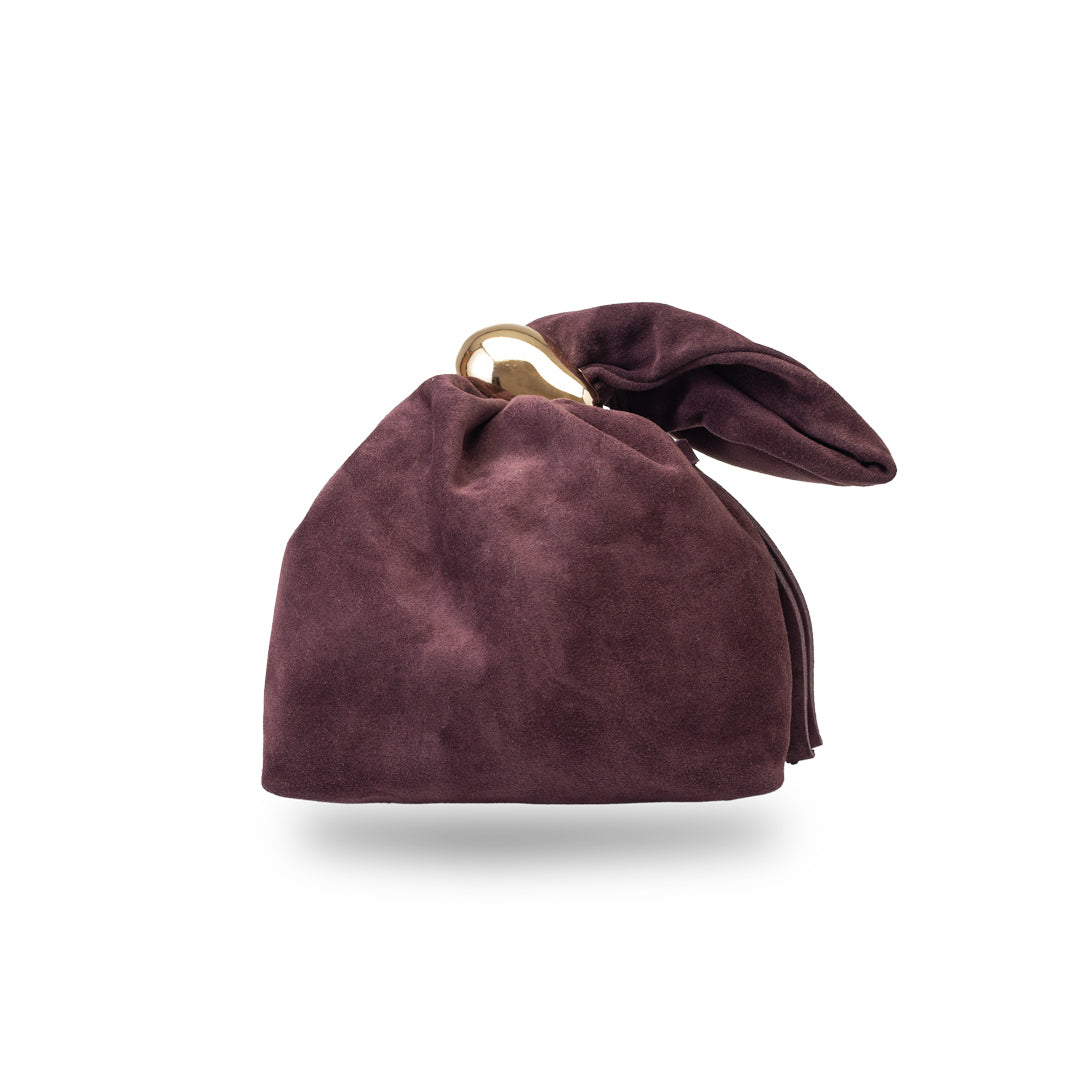 Women's bag made of natural suede leather, burgundy Eliza