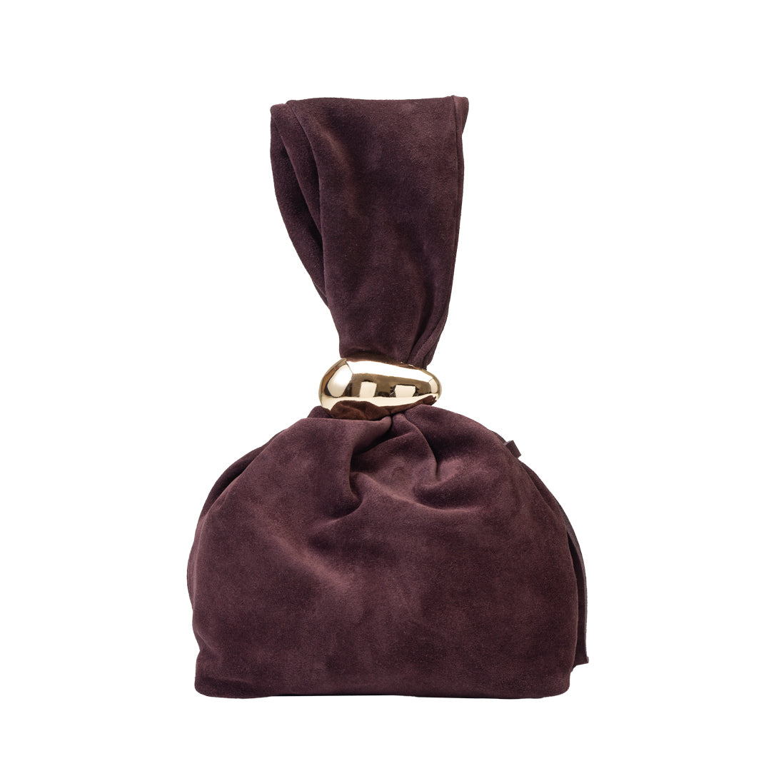 Women's bag made of natural suede leather, burgundy Eliza