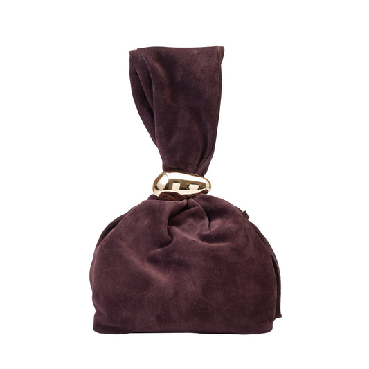 Women's bag made of natural suede leather, burgundy Eliza