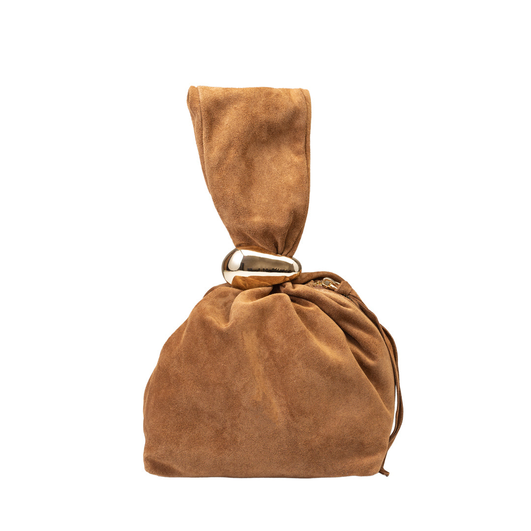Women's bag made of natural suede leather, brown Eliza