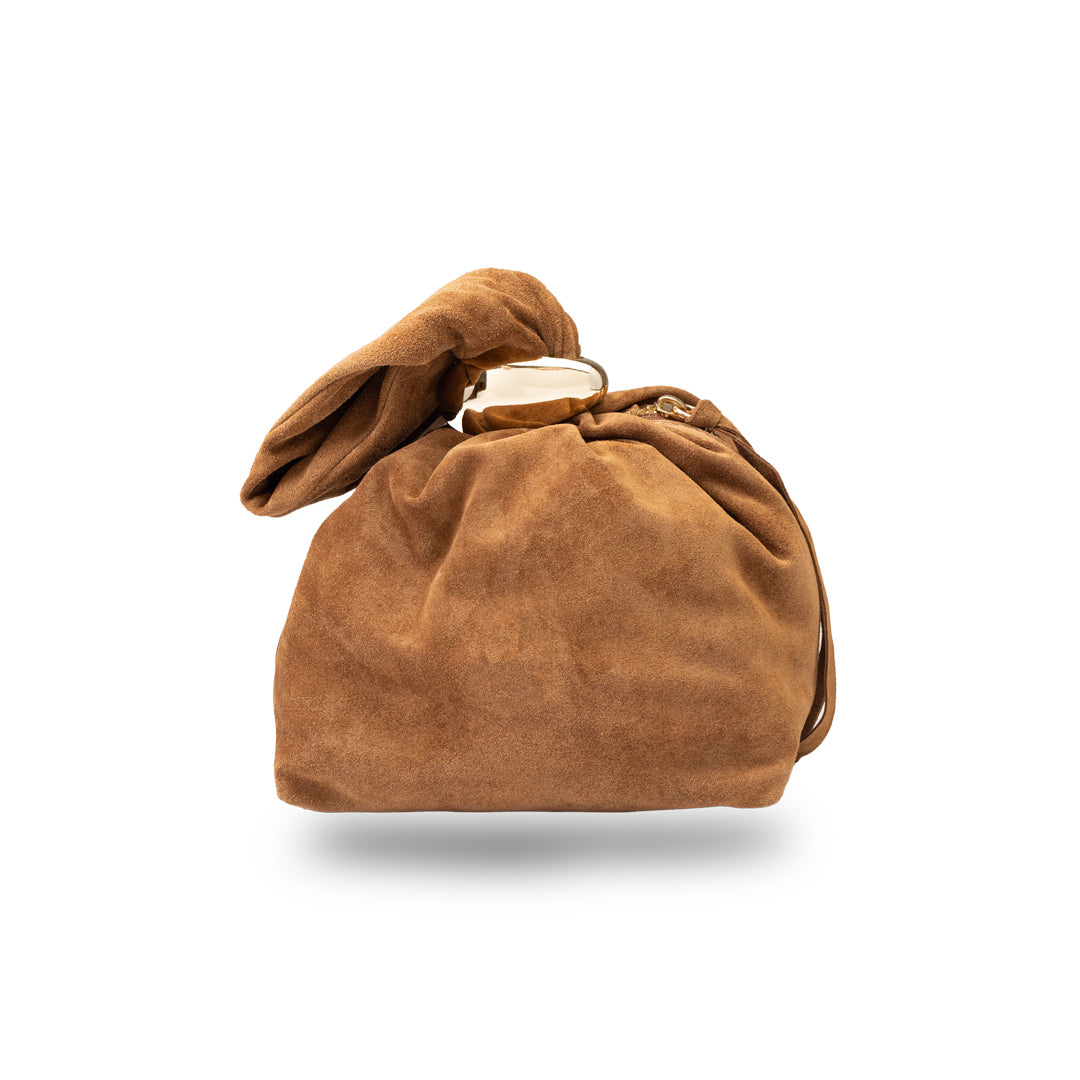 Women's bag made of natural suede leather, brown Eliza