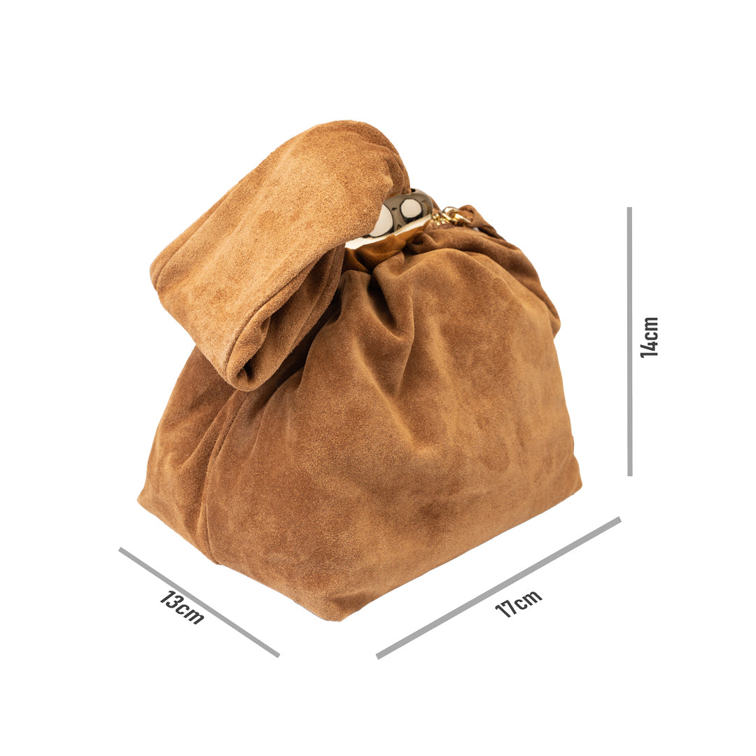 Women's bag made of natural suede leather, brown Eliza
