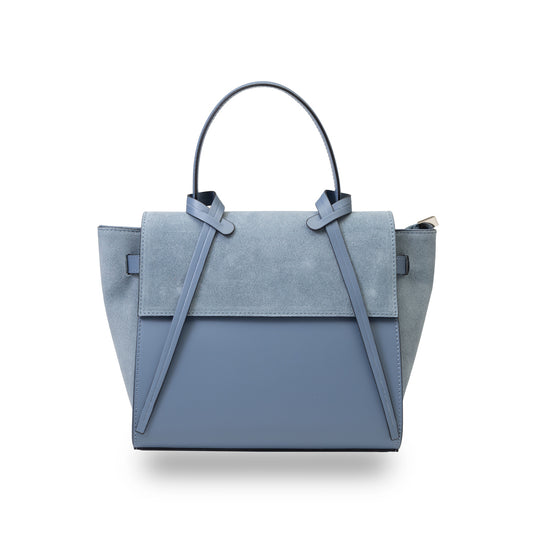Women's bag made of natural suede, light blue Erika
