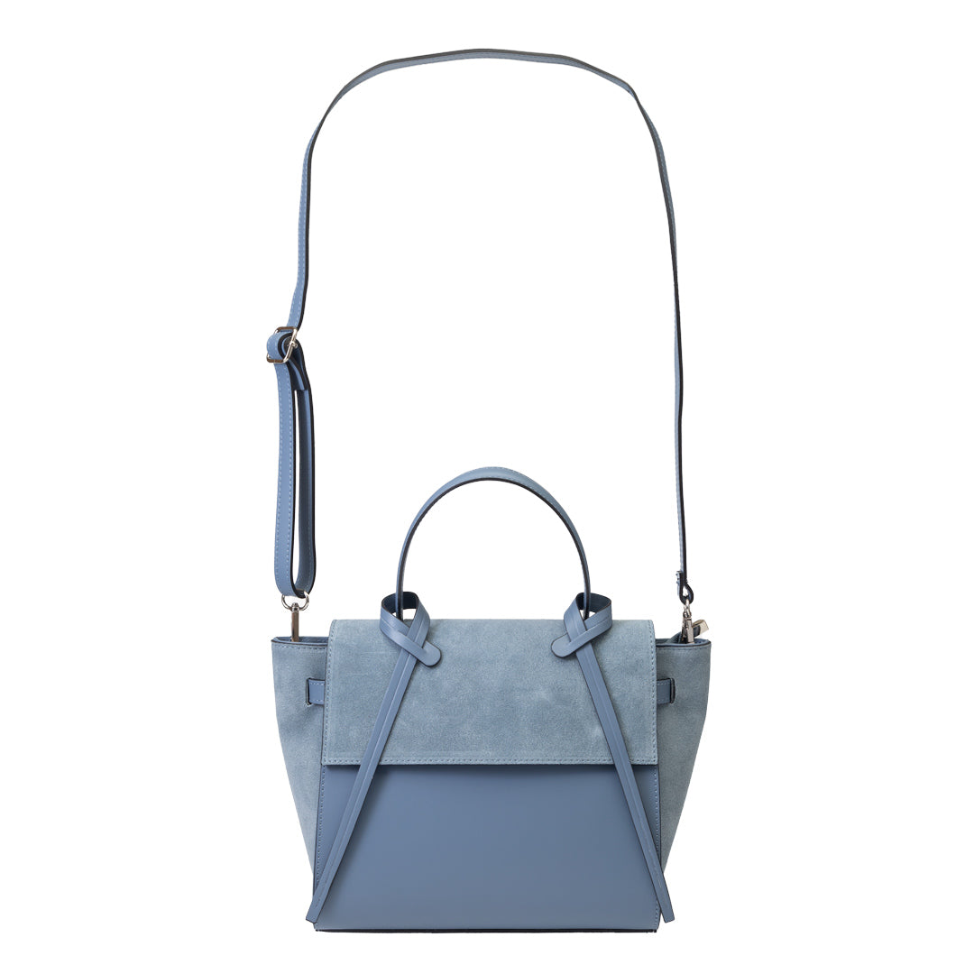 Women's bag made of natural suede, light blue Erika