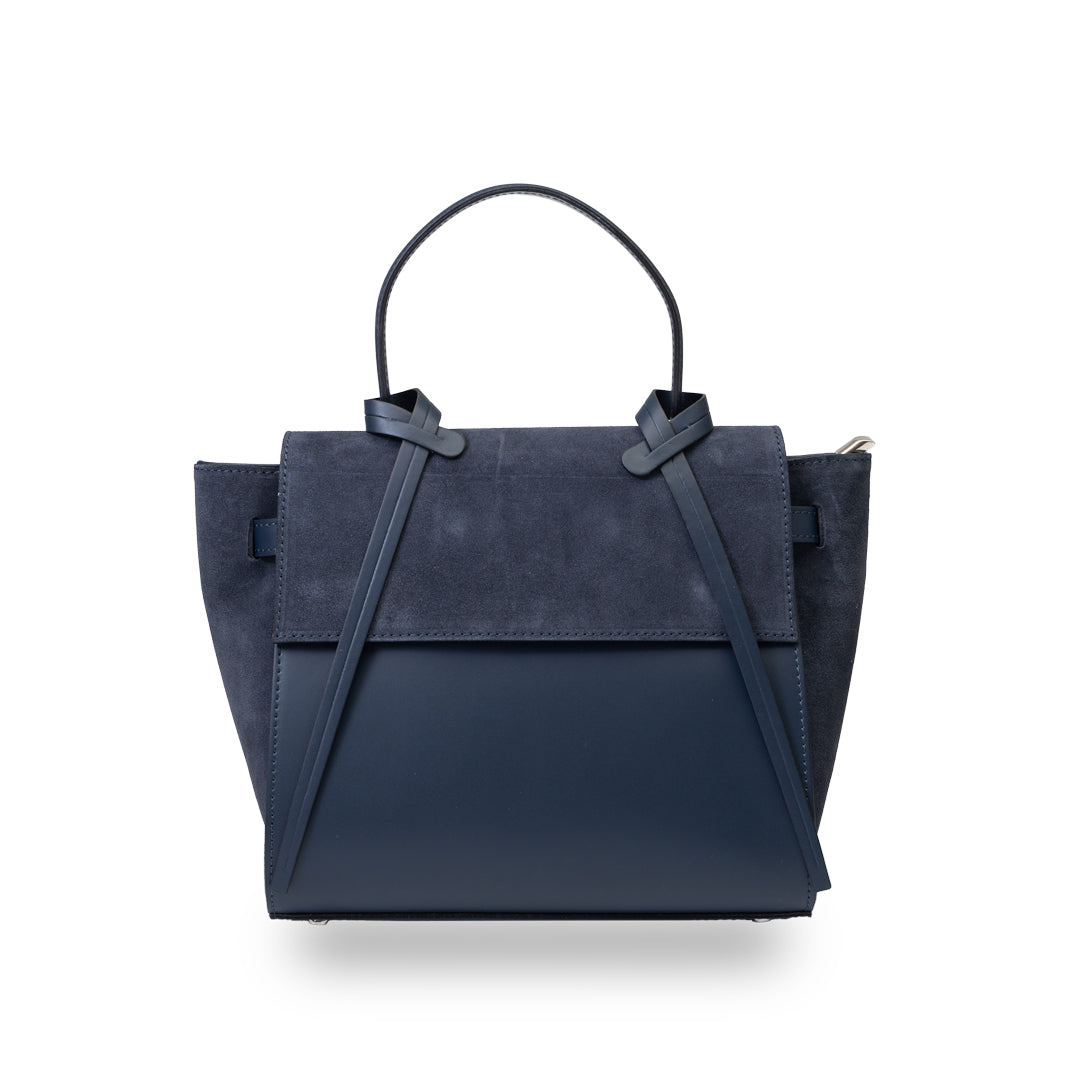 Women's bag made of natural suede, navy blue Erika