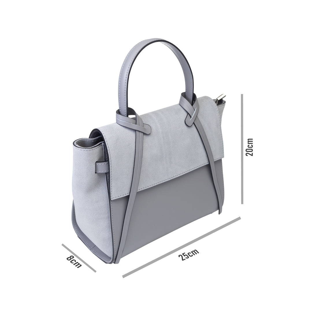 Women's bag made of natural gray suede leather Erika 