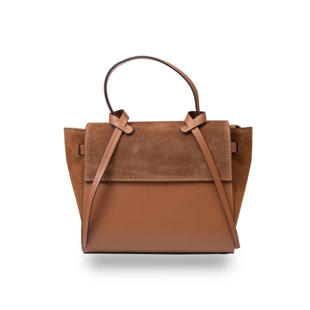 Women's bag made of natural brown suede leather Erika