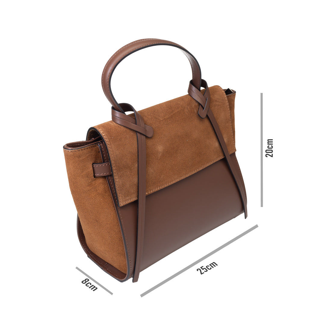 Women's bag made of genuine leather, brown-brown Erika