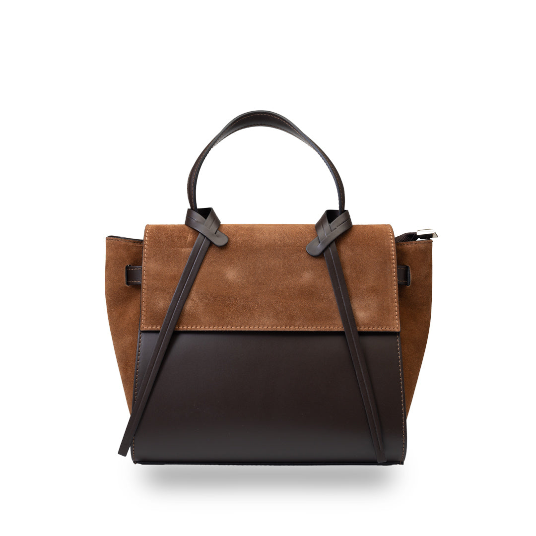 Women's bag made of genuine leather, dark brown Erika