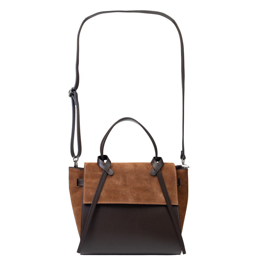Women's bag made of genuine leather, dark brown Erika