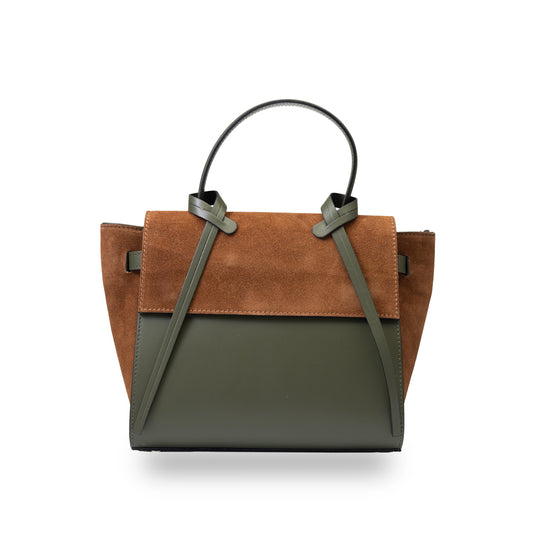 Women's bag made of brown-green genuine leather Armi Erika