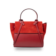 Women's bag made of natural red suede leather Erika