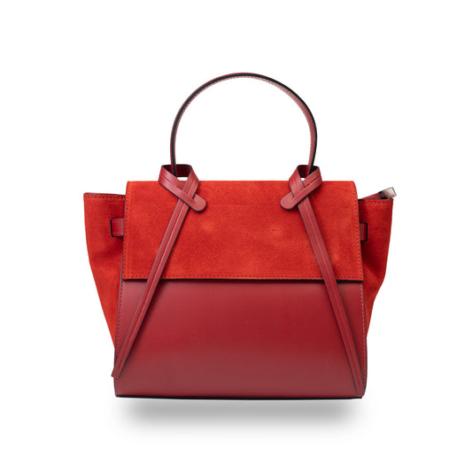 Women's bag made of natural red suede leather Erika