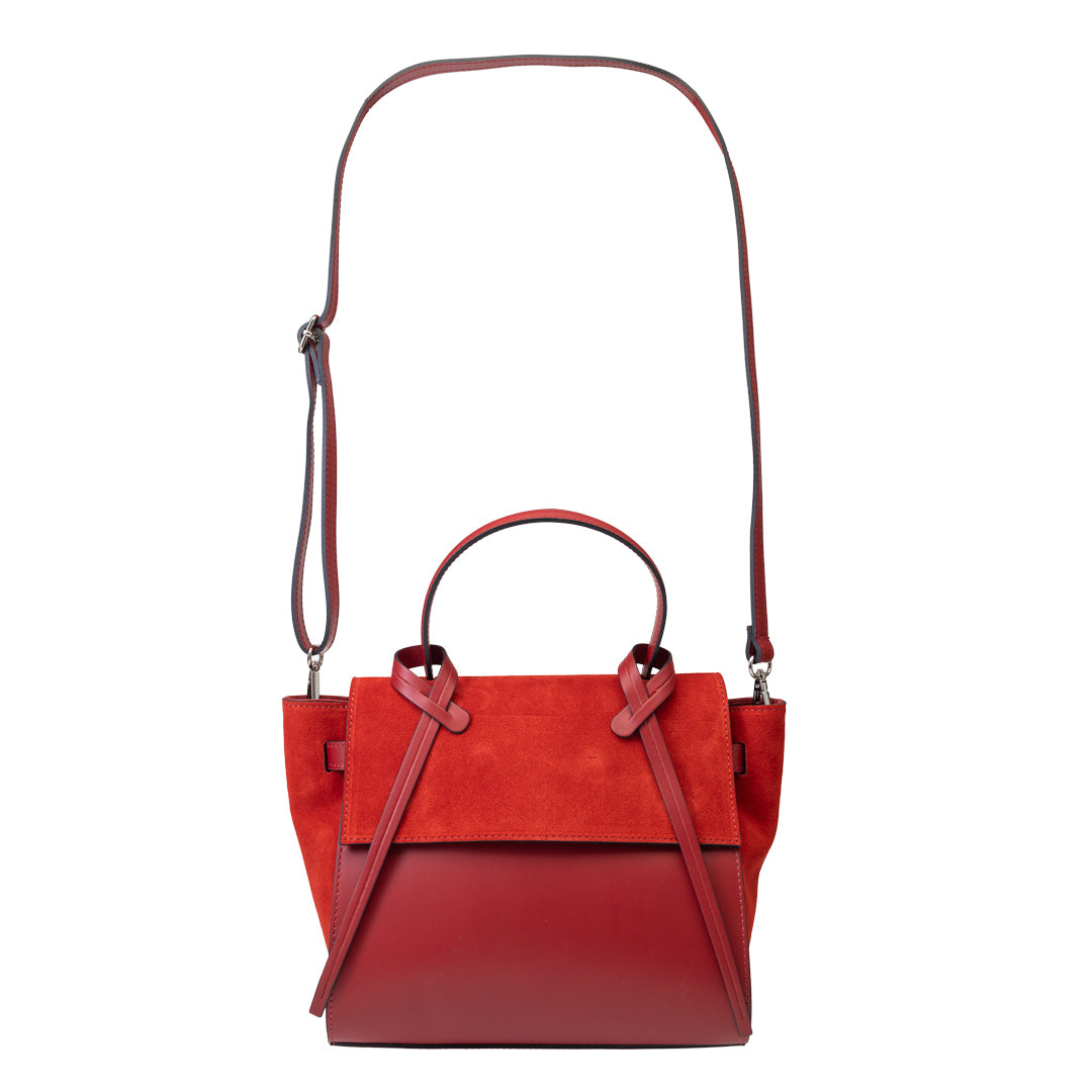 Women's bag made of natural red suede leather Erika