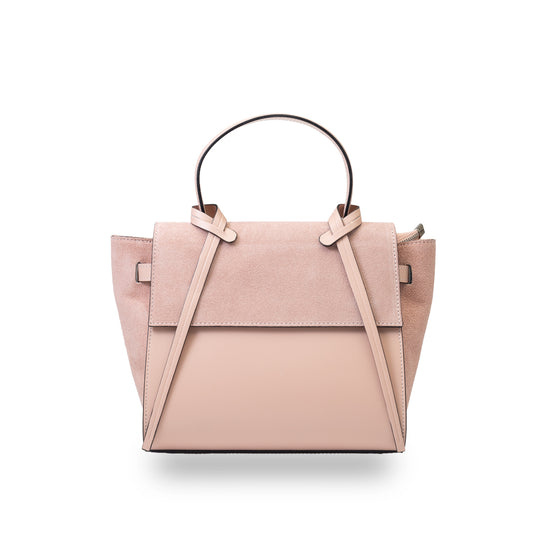 Women's bag made of natural pink suede leather Erika