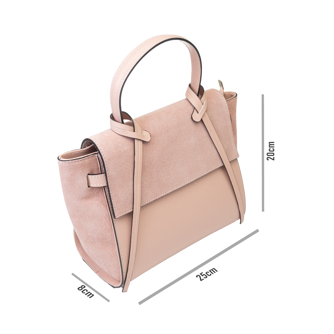 Women's bag made of natural pink suede leather Erika