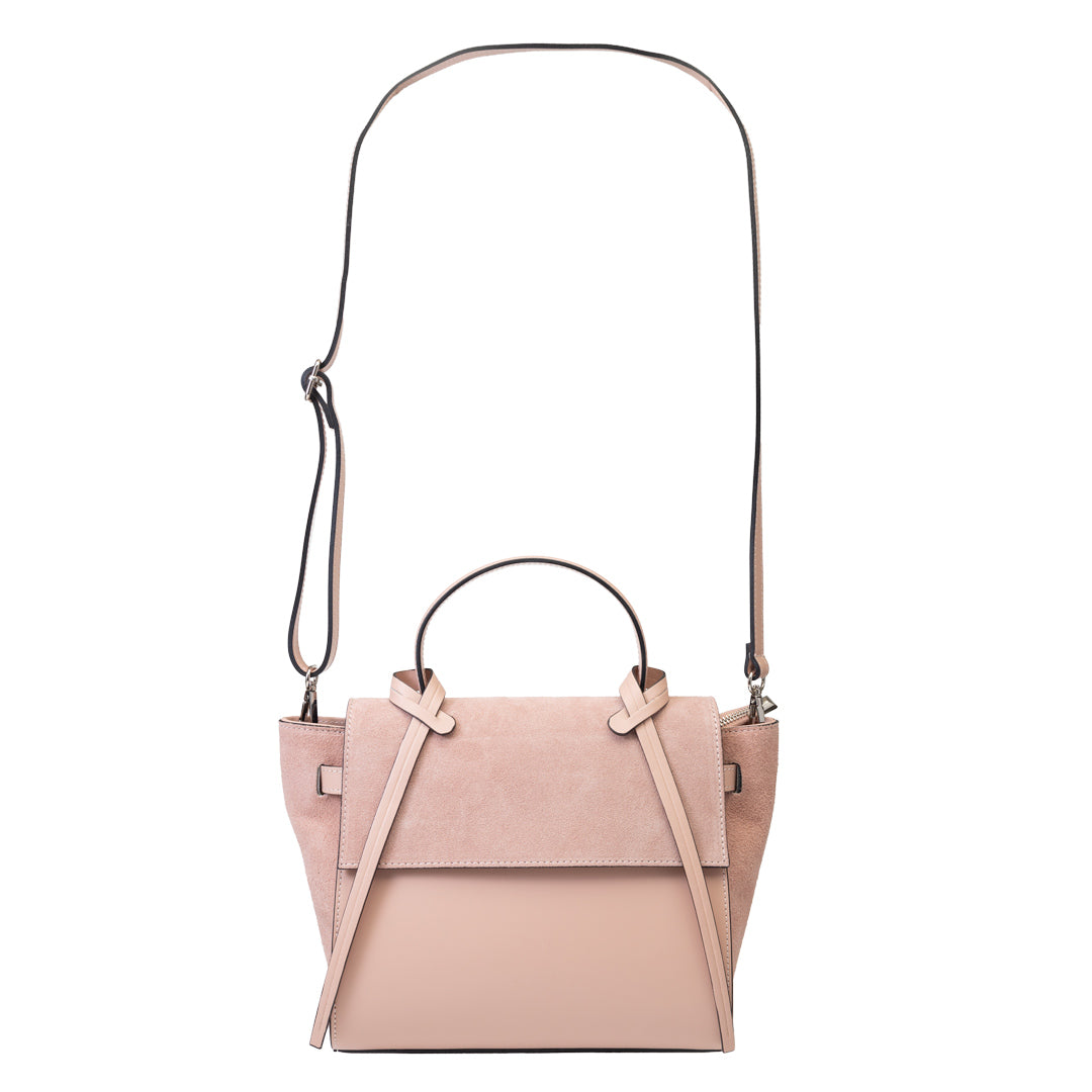 Damenhandtasche aus naturrosa Wildleder Erika