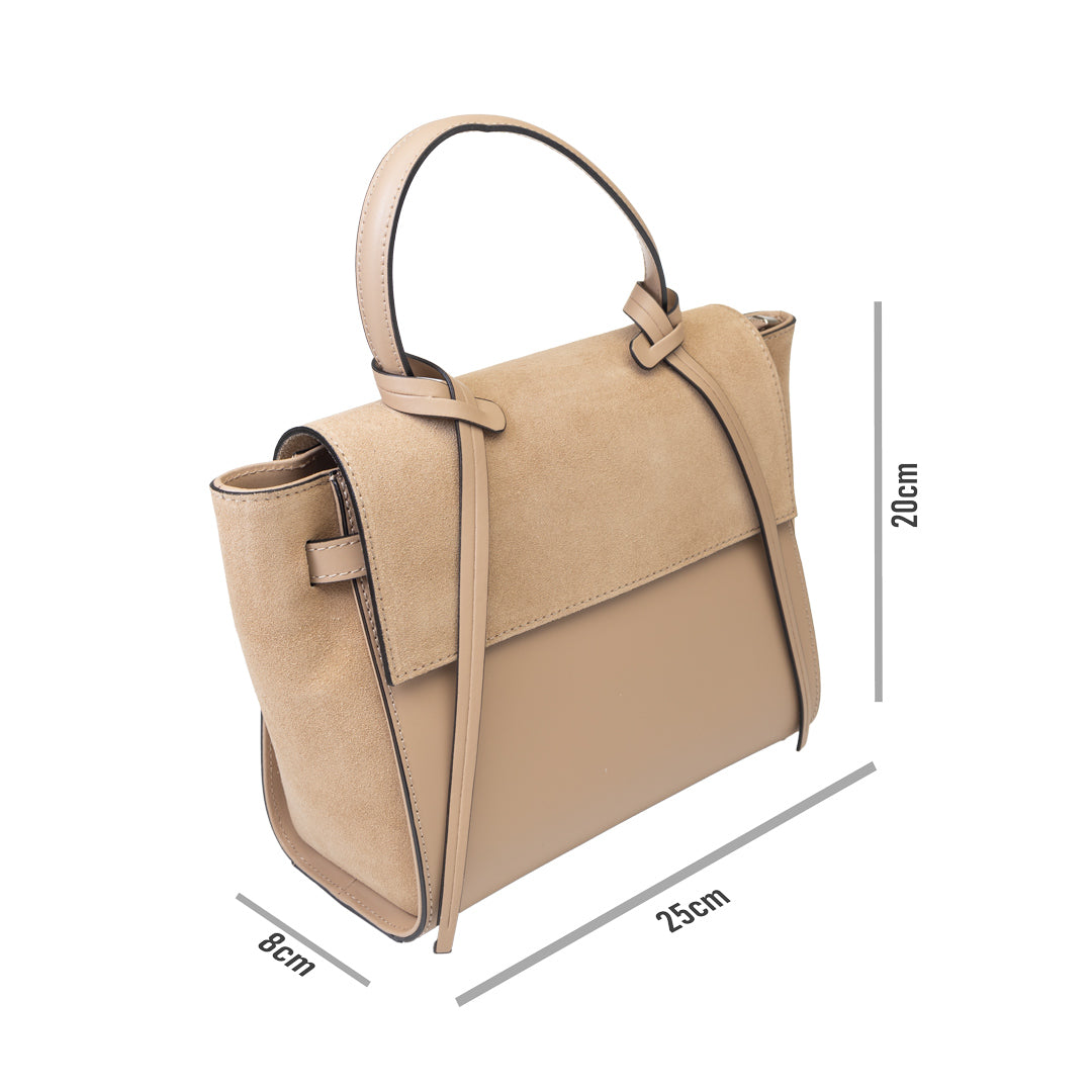 Women's bag made of natural suede taupe Erika