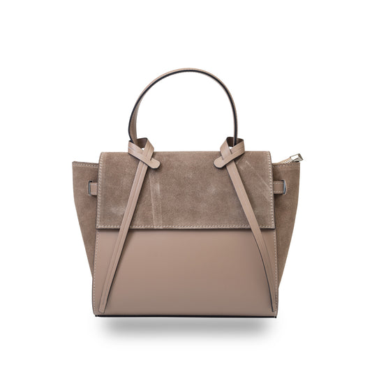 Women's bag made of natural suede, dark taupe Erika