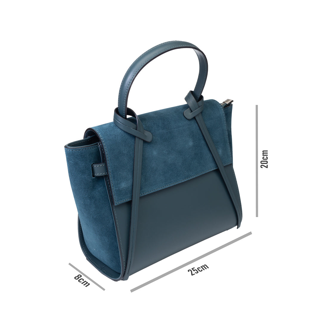 Erika petrol green natural suede women's bag