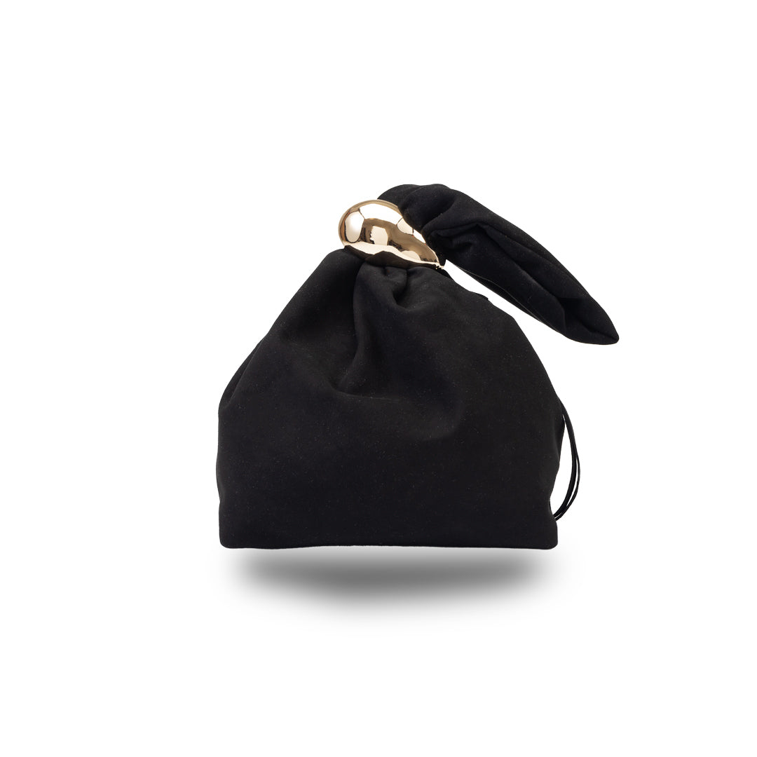 Women's bag made of natural suede leather, black Eliza