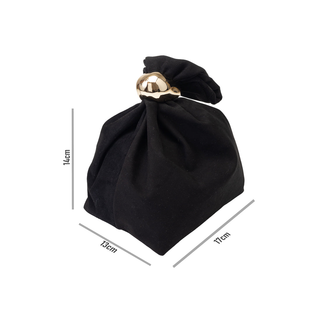 Women's bag made of natural suede leather, black Eliza