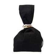 Women's bag made of natural suede leather, black Eliza