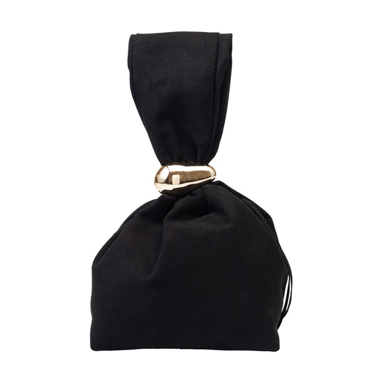 Women's bag made of natural suede leather, black Eliza