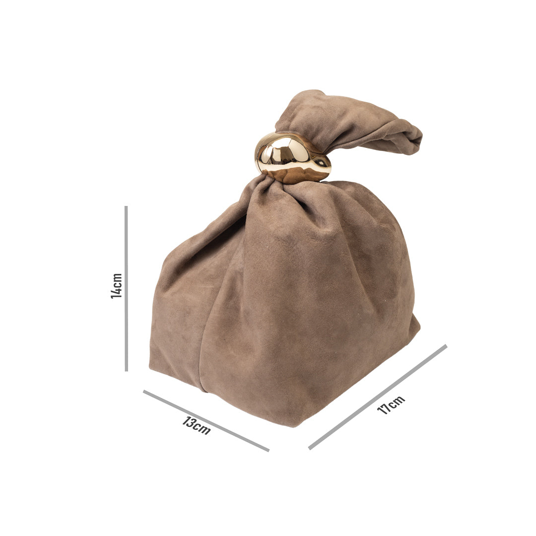 Sac femme en daim naturel, taupe Eliza