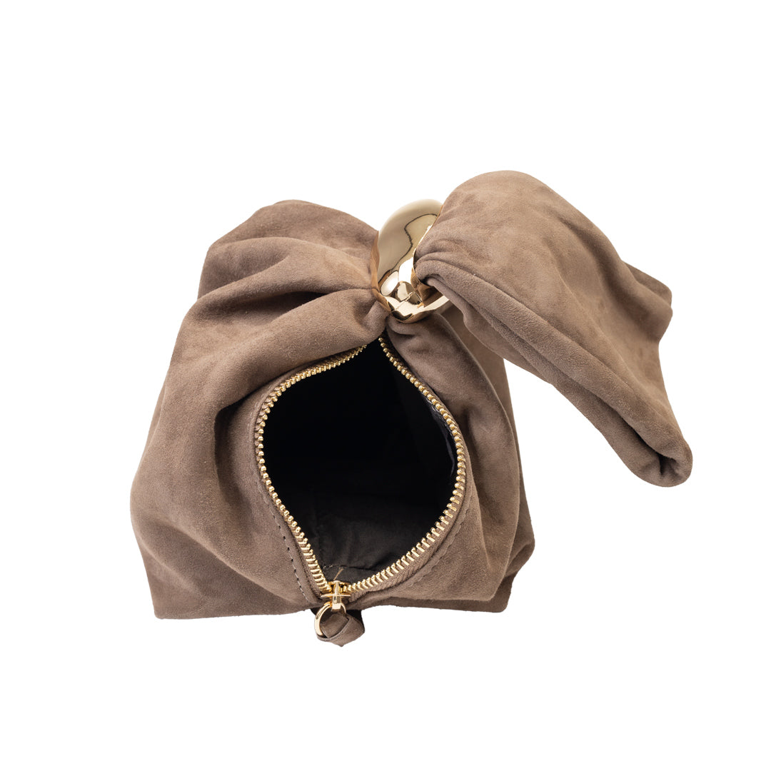 Sac femme en daim naturel, taupe Eliza