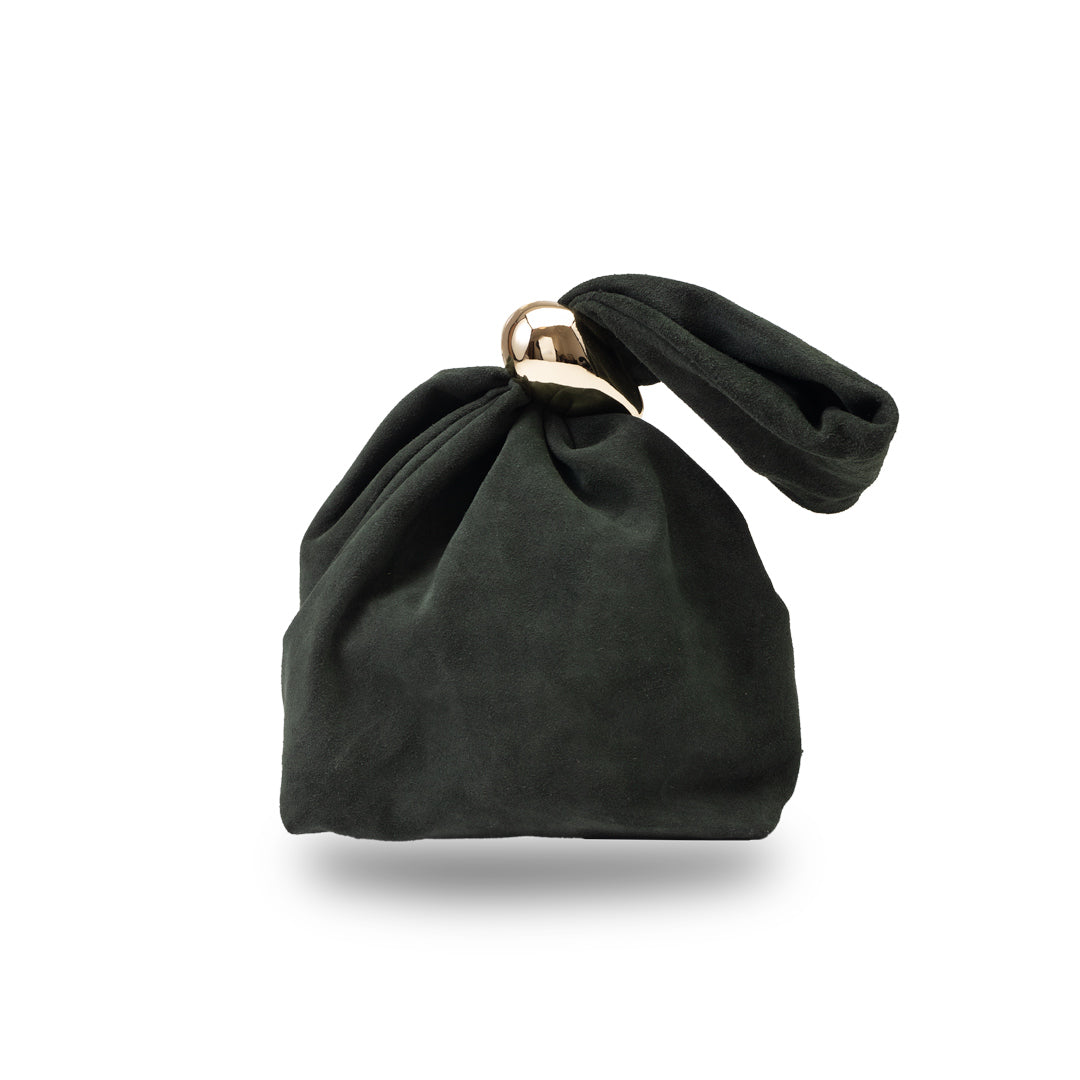 Women's bag made of natural suede, green Eliza