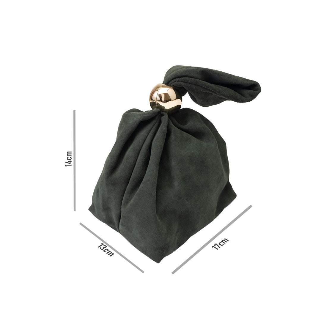 Women's bag made of natural suede, green Eliza