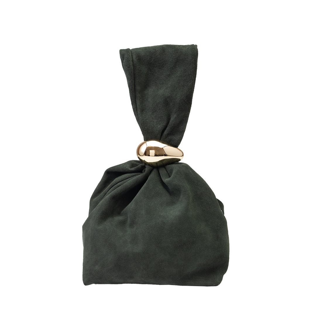 Women's bag made of natural suede, green Eliza