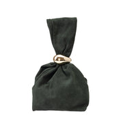 Women's bag made of natural suede, green Eliza
