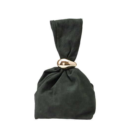 Women's bag made of natural suede, green Eliza