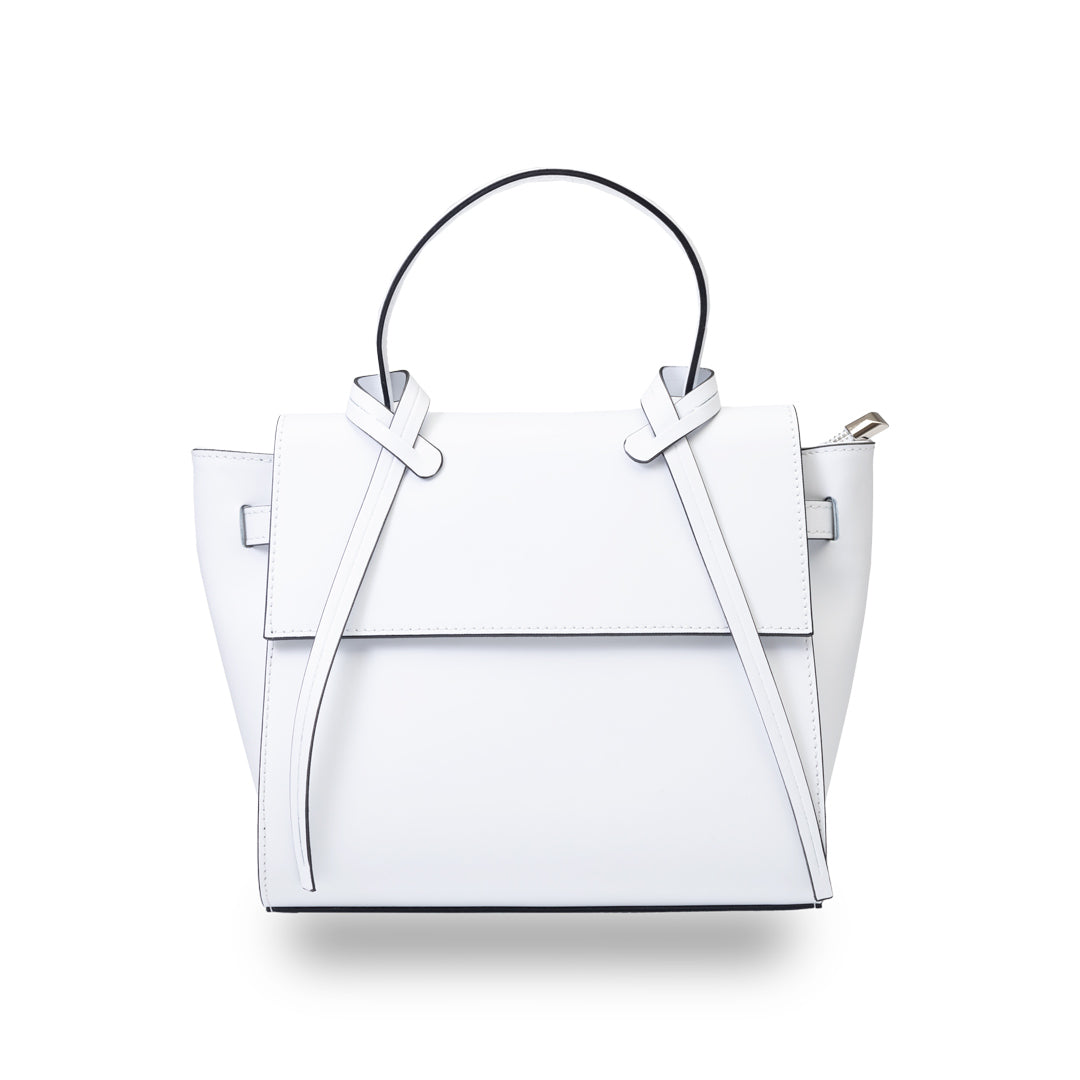 Women's bag made of white genuine leather Erika