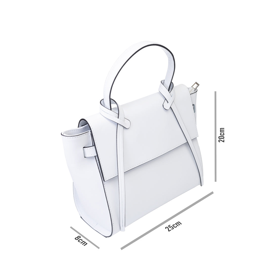 Women's bag made of white genuine leather Erika
