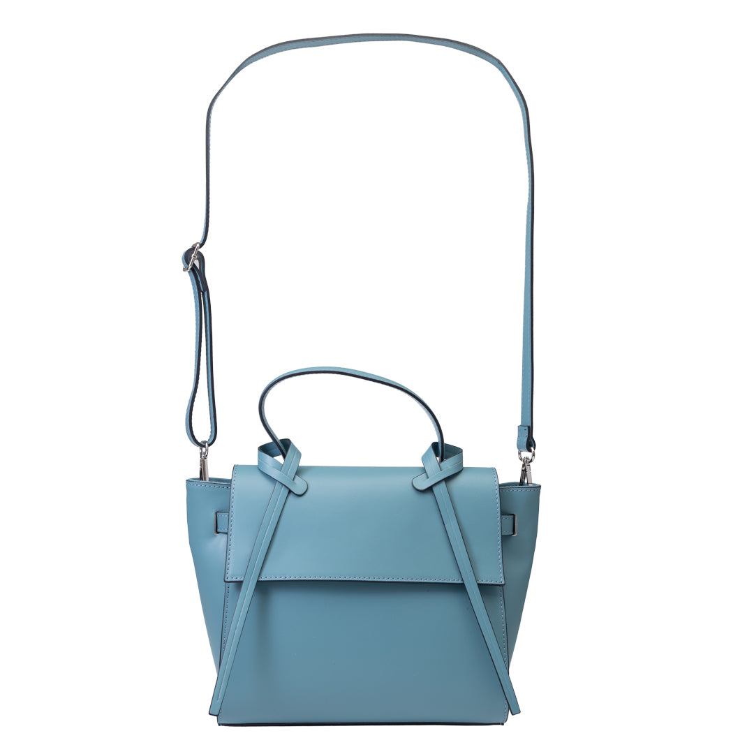 Women's bag made of natural leather, blue Erika