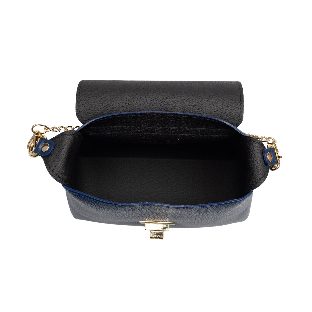 Women's bag made of natural suede leather, blue Raisa
