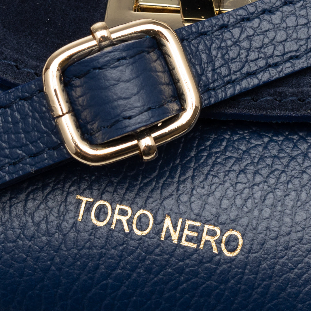 Women's bag made of natural suede leather, blue Raisa