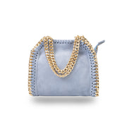 Women's bag made of light blue genuine leather Ilona